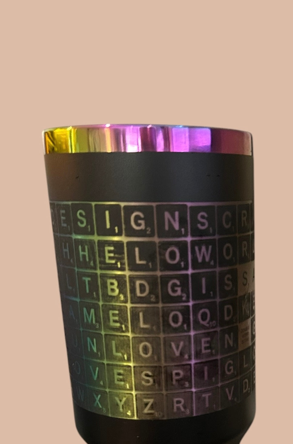Custom Scrabble Laser engraved tumbler