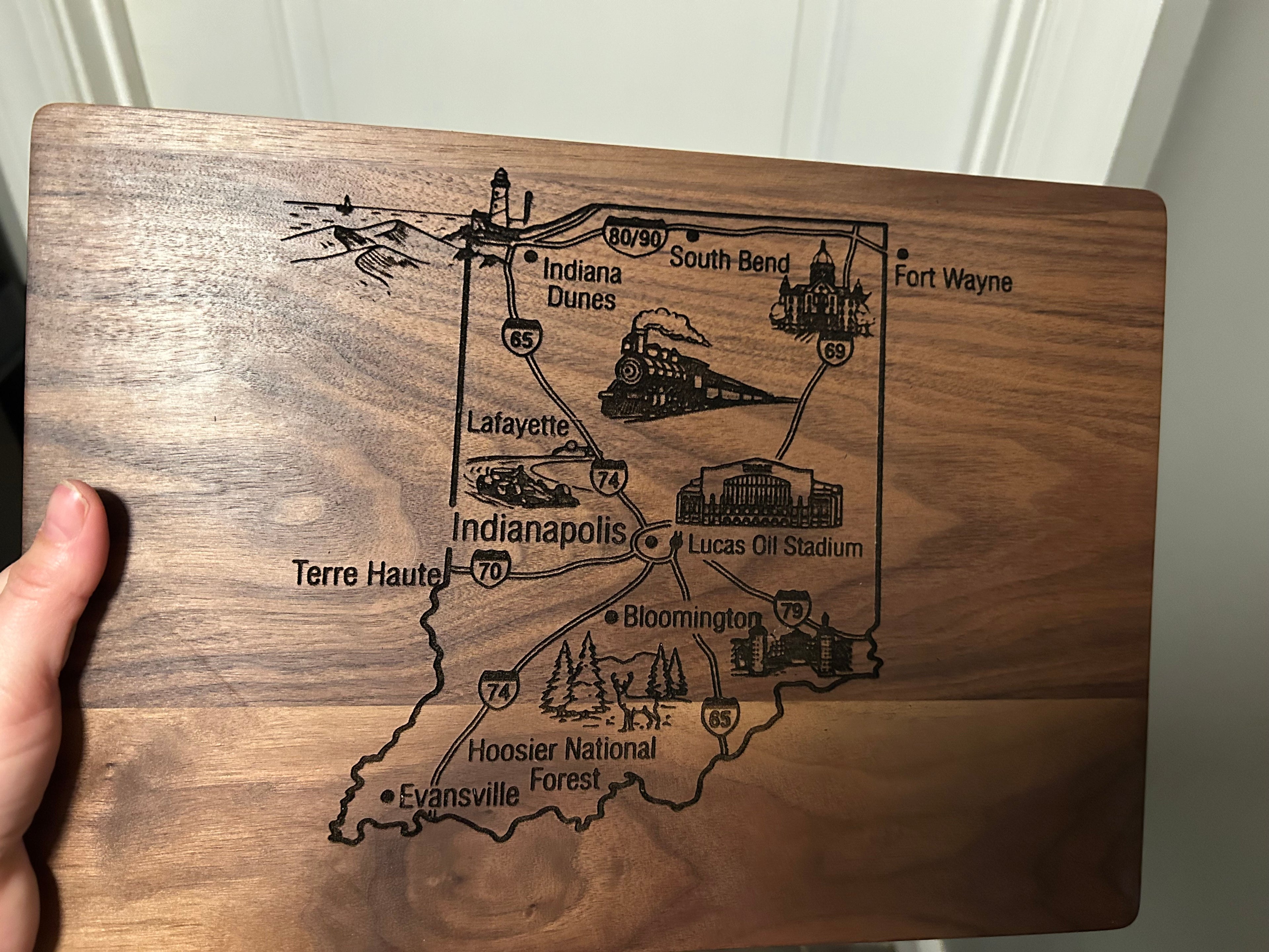 Indiana Landmark Cutting Board