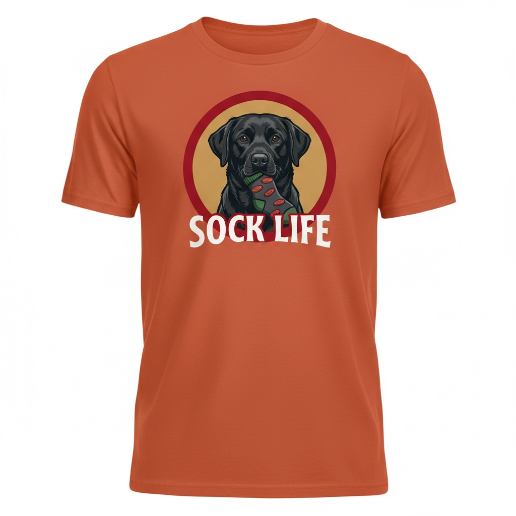 Black Labrador Sock Life TShirt