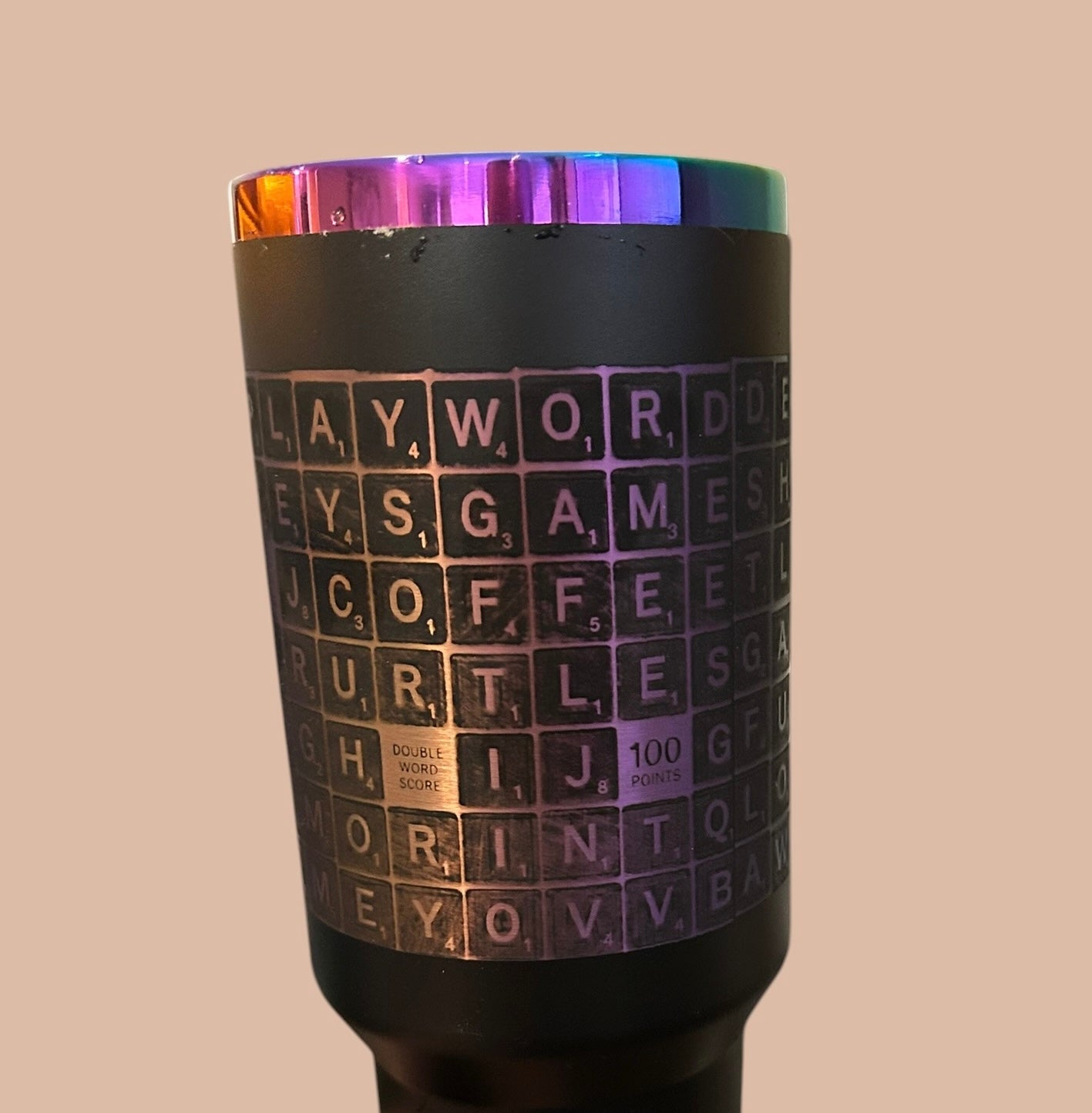 Custom Scrabble Laser engraved tumbler