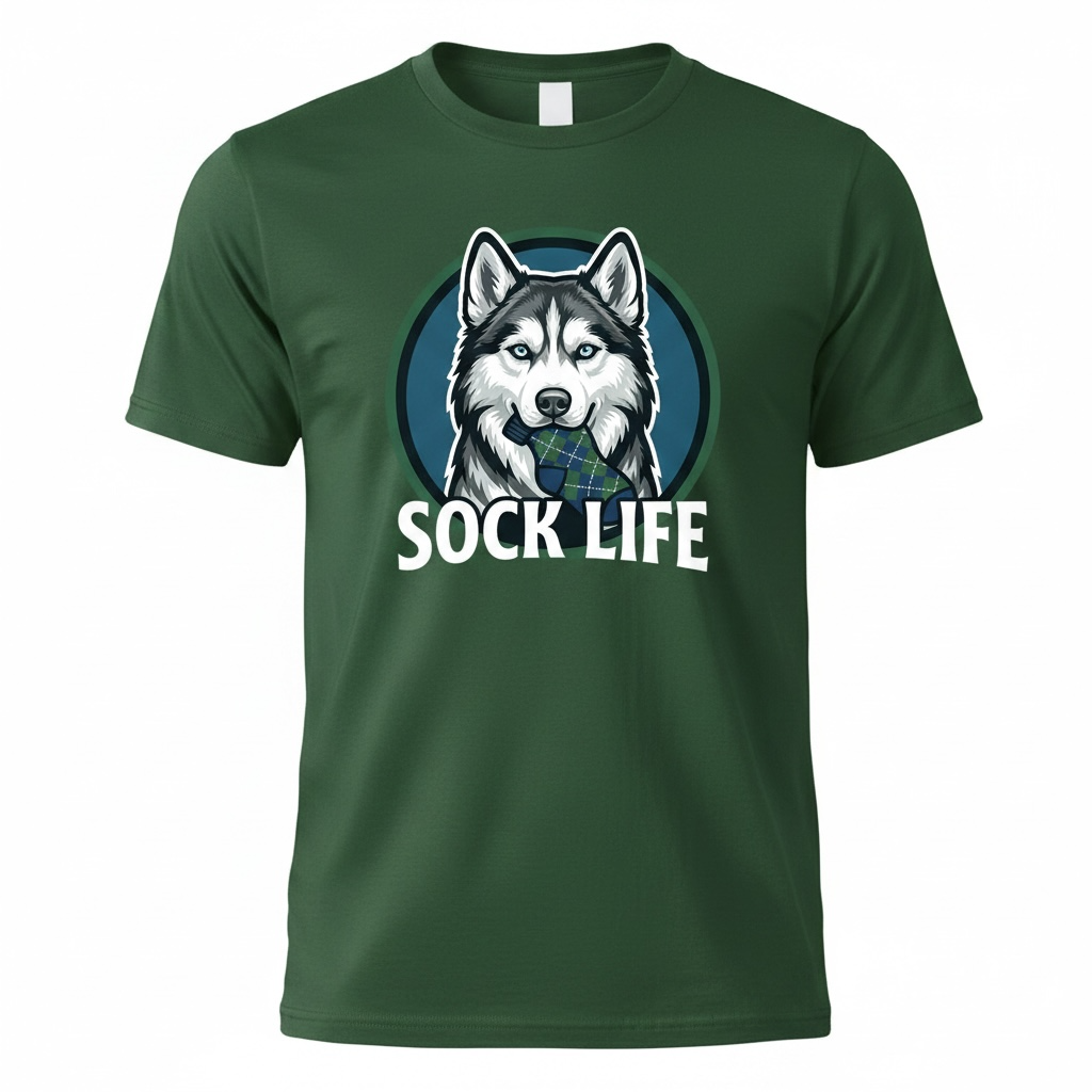 Siberian Husky Sock Life TShirt
