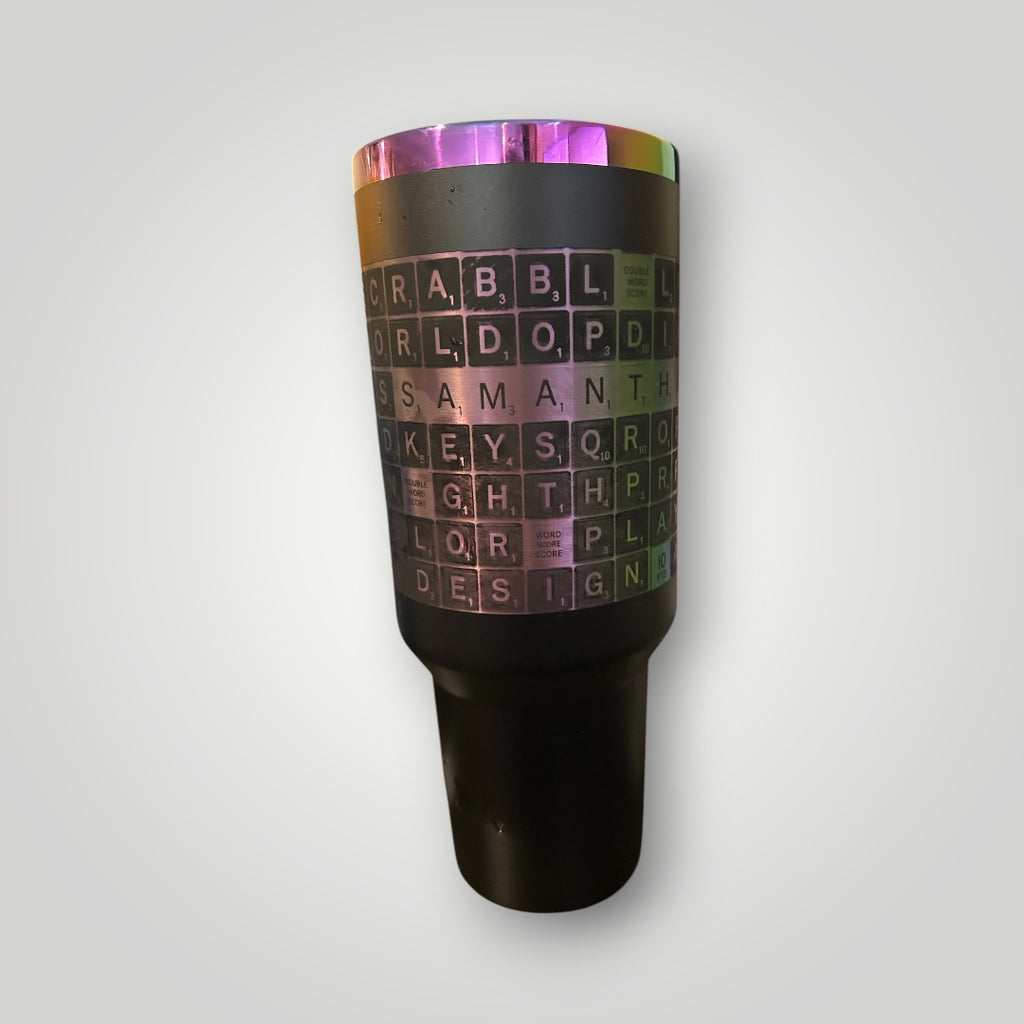 Custom Scrabble Laser engraved tumbler
