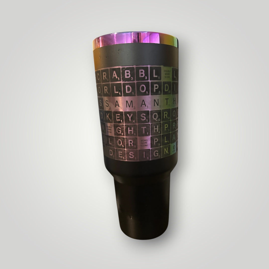 Custom Scrabble Laser engraved tumbler