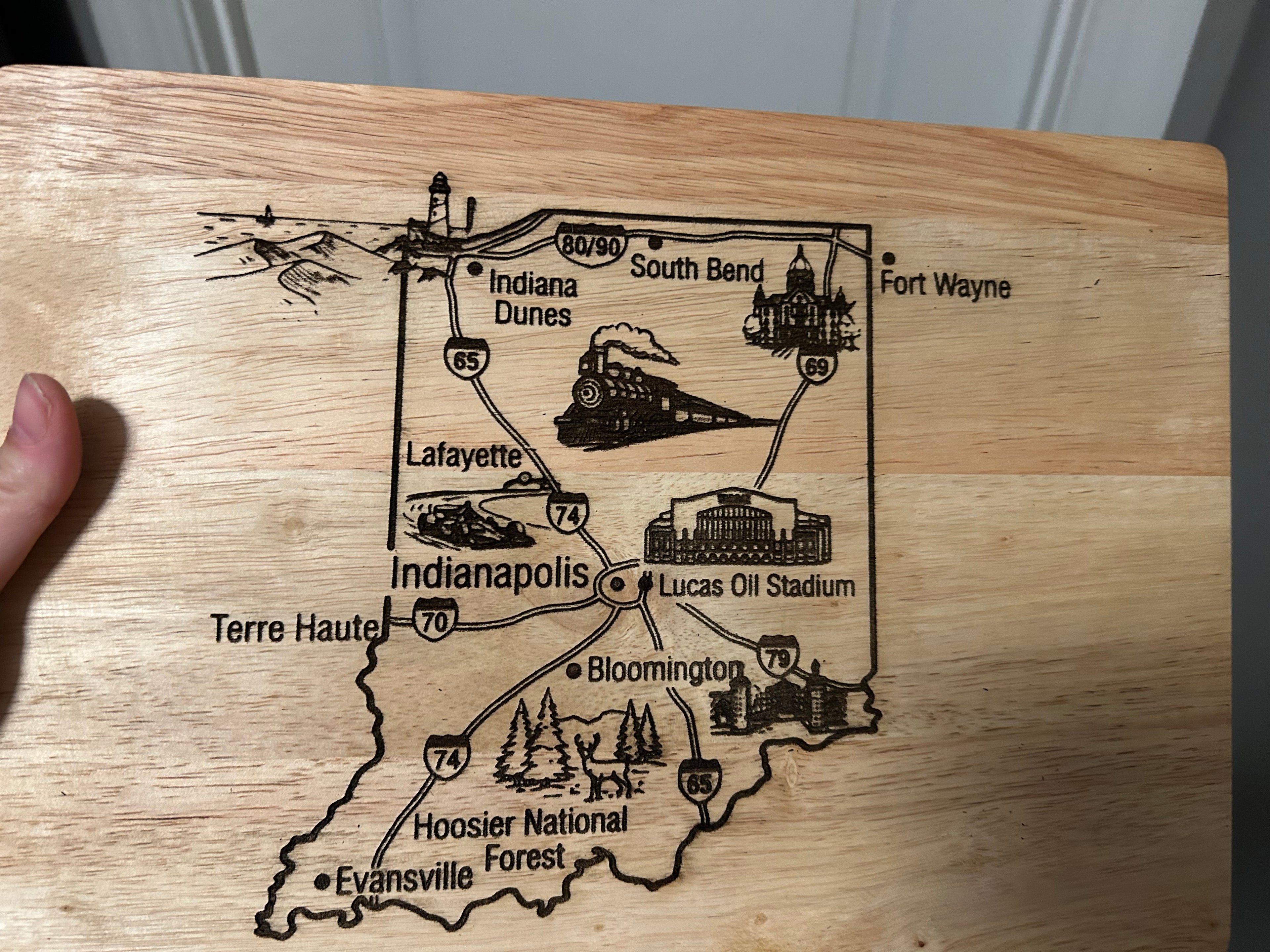 Indiana Landmark Cutting Board