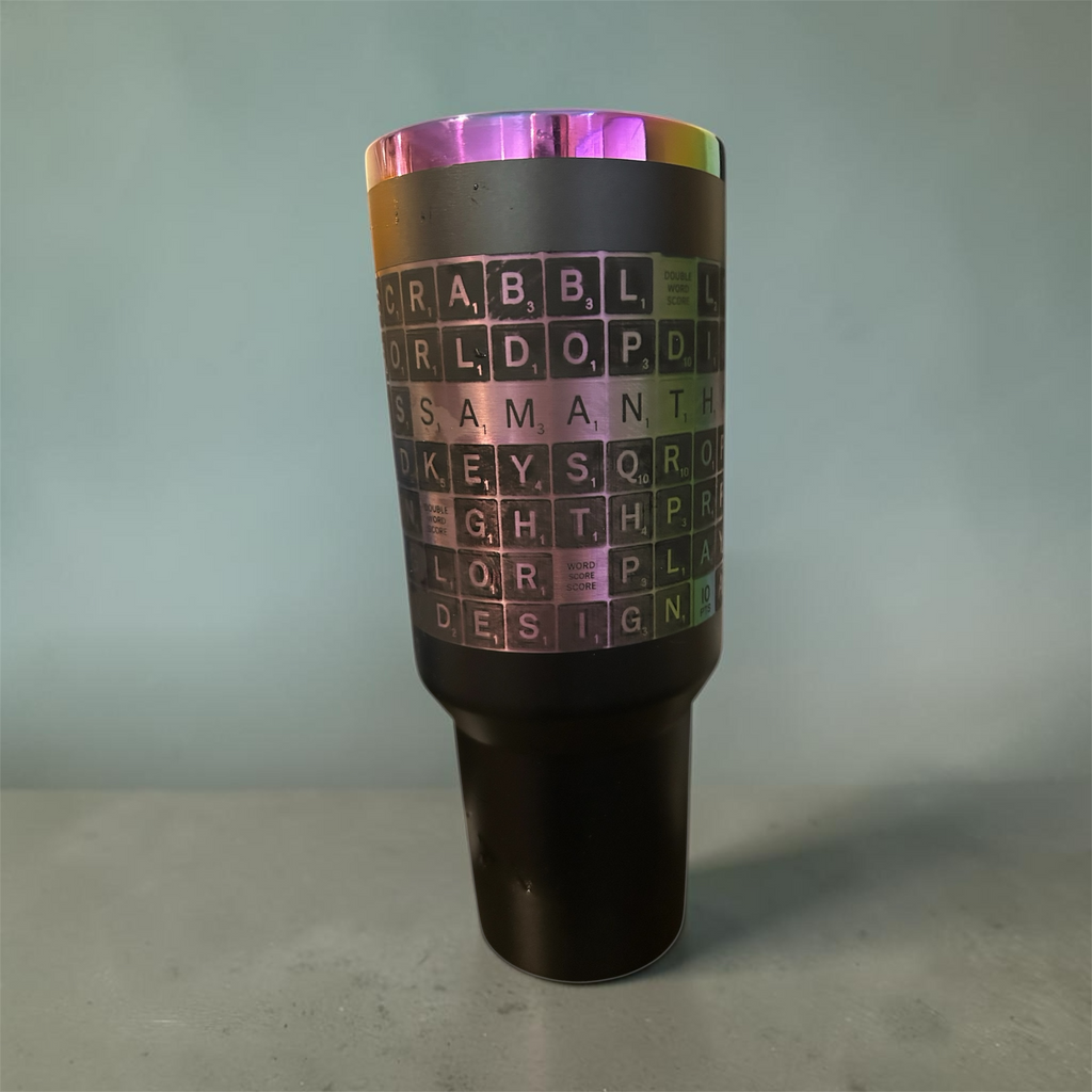 Custom Scrabble Laser engraved tumbler