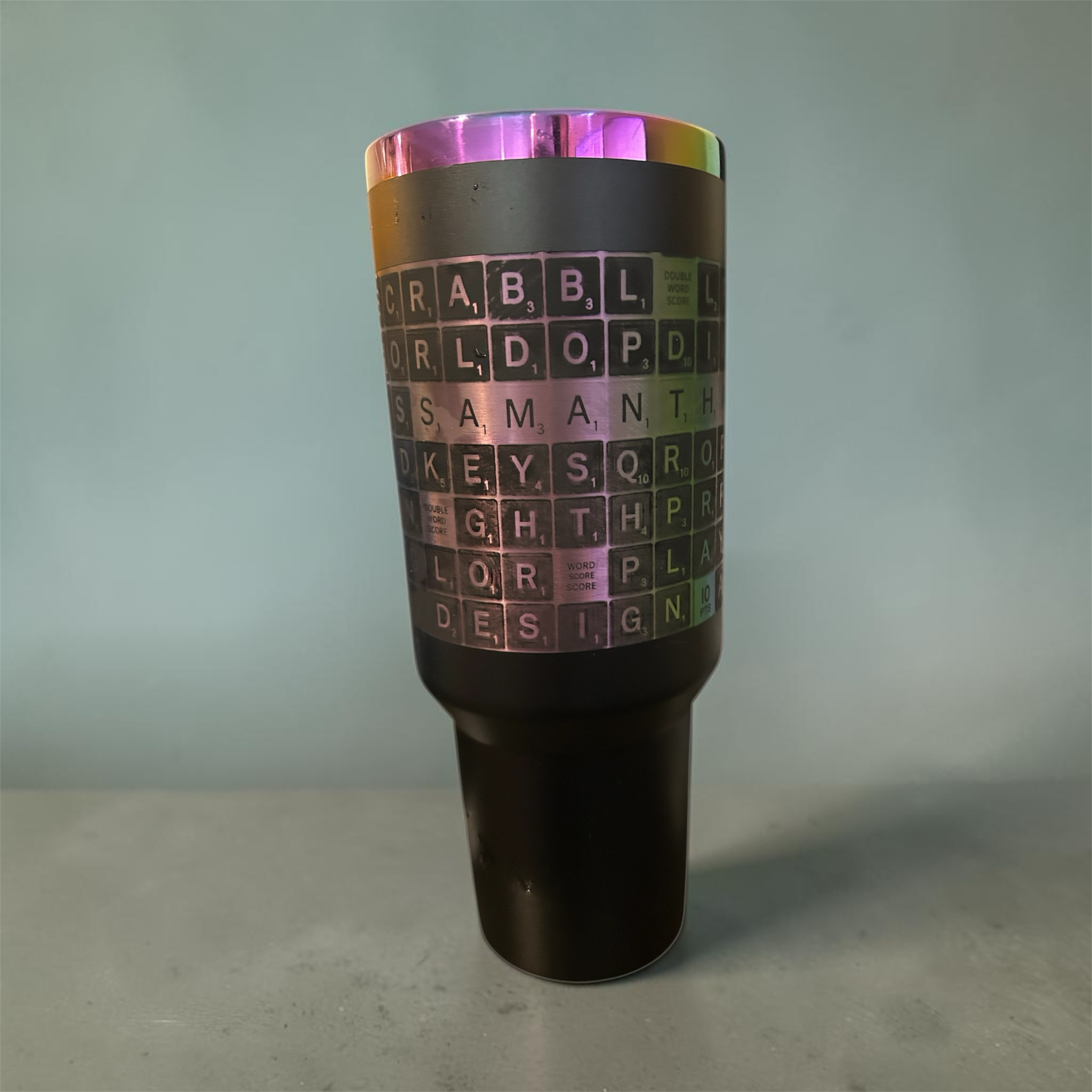 Custom Scrabble Laser engraved tumbler