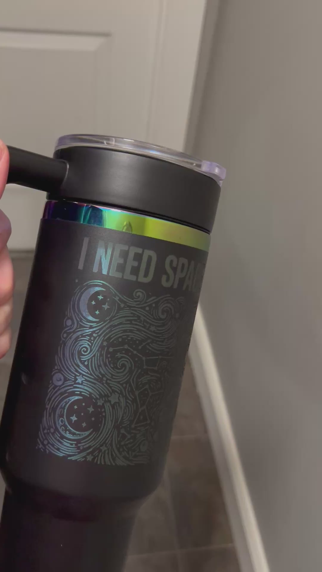 I Need Space engraved 40oz tumbler